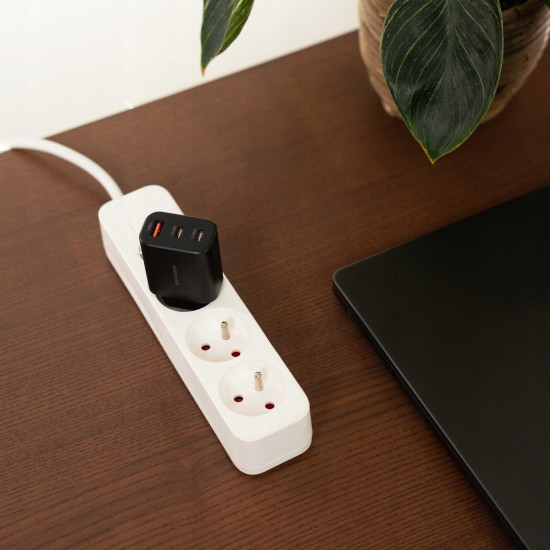 Spacecase SC003B 3-Port Quick USB Charger - Ταχυφορτιστής Ταξιδιού / Αντάπτορας με 1 x USB-A / 2 x Type-C - 30W - Black (5905719109219)