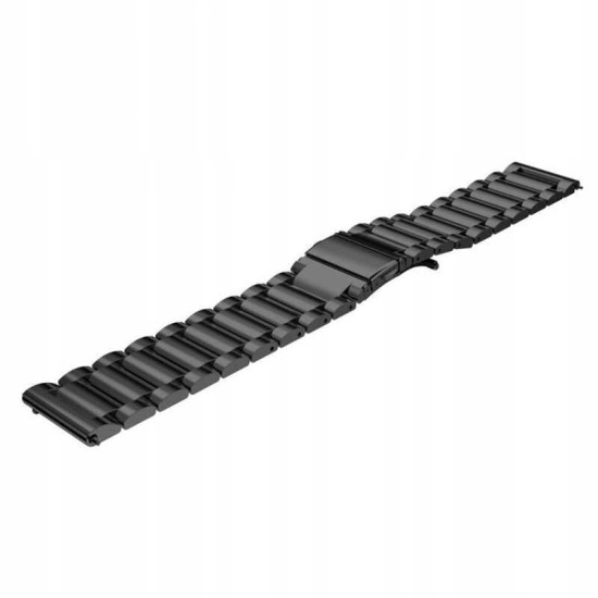 Spacecase Stainless Steel - Universal Μεταλλικό Λουράκι για Smartwatches (20mm) από Ανοξείδωτο Ατσάλι - Black (5903943240579)
