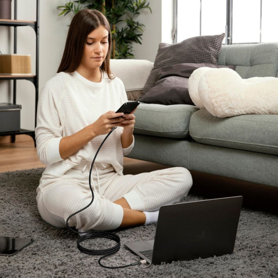 Tech-Protect Ultraboost Evo - Καλώδιο Φόρτισης και Μεταφοράς Δεδομένων Type-C σε Type-C - 200cm - 100W - 5A - Titanium (5906203690640)