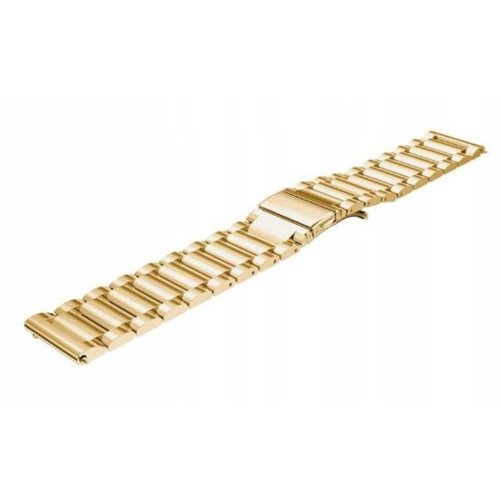 Spacecase Stainless Steel - Universal Μεταλλικό Λουράκι για Smartwatches (20mm) από Ανοξείδωτο Ατσάλι - Gold (5903943240586)