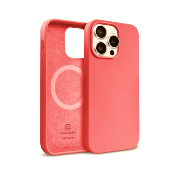 Crong Color Magnetic - Θήκη MagSafe Premium Σιλικόνης - Apple iPhone 15 Pro - Pink (CRGCOLRMIP1561PDPNK)