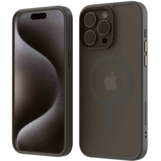 Spacecase Hybrid MagSafe - Σκληρή Ημιδιάφανη Θήκη MagSafe - Apple iPhone 15 Pro - Grey (5905719110130)