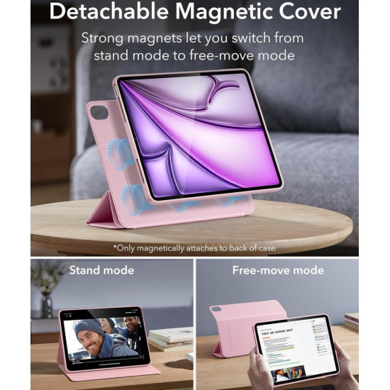 Μαγνητική Θήκη με Υποδοχή Apple Pencil - Apple iPad Air 13" 2025 / 2024 - ESR Rebound Hybrid 360 - Pink (4894240193891)