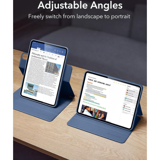 Μαγνητική Θήκη με Υποδοχή Apple Pencil - Apple iPad Air 13" 2025 / 2024 - ESR Rebound Hybrid 360 - Navy Blue (4894240193839)
