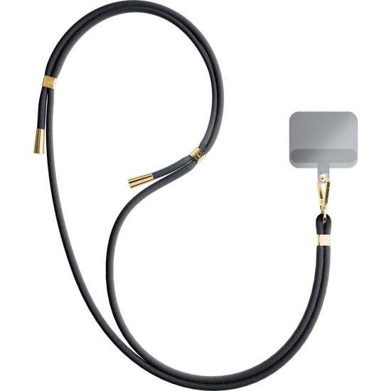 3MK EasyClip - Αποσπώμενο Λουράκι Λαιμού για Θήκες Κινητών / Smartphones - Black / Gold (5903108568593)