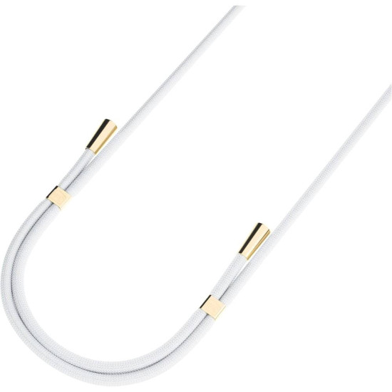 3MK EasyClip - Αποσπώμενο Λουράκι Λαιμού για Θήκες Κινητών / Smartphones - White / Gold (5903108568692)