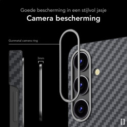 Σκληρή MagSafe Θήκη Aramid Fiber - Samsung Galaxy S24 - Nekit Fiber - 1mm - 1500D Kevlar - Black (8719246451973)