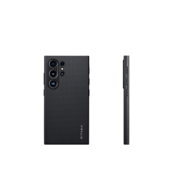 Ανθεκτική MagSafe Θήκη Aramid Fiber Body με TPU - Samsung Galaxy S24 Ultra - Pitaka PinButton Case MagEZ Case Pro 4 - 1.86mm - 1500D - Black / Grey (MCP2401F)