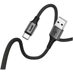 Buddi Flex - Καλώδιο Φόρτισης και Μεταφοράς Δεδομένων USB-A σε Type-C - 300cm - 12W - Black - 5 Έτη Εγγύηση (8719246446054)