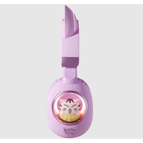 Kiddoboo Bluetooth Headphones Delulu - Ασύρματα Ακουστικά Κεφαλής για Παιδιά με Ασφαλή Μέγιστη Ένταση Ήχου & LED Φωτισμό - Lavender (KBKID5LVD)