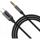 Buddi Flex - Καλώδιο Ήχου Type-C (Male) σε AUX Jack 3.5mm (Male) με DAC Τσιπ - 100cm - 5 Έτη Εγγύηση - Black (8719246449000)