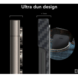 Σκληρή MagSafe Θήκη Aramid Fiber - Samsung Galaxy S24 Ultra - Nekit Fiber - 1mm - 1500D Kevlar - Black (8719246451959)