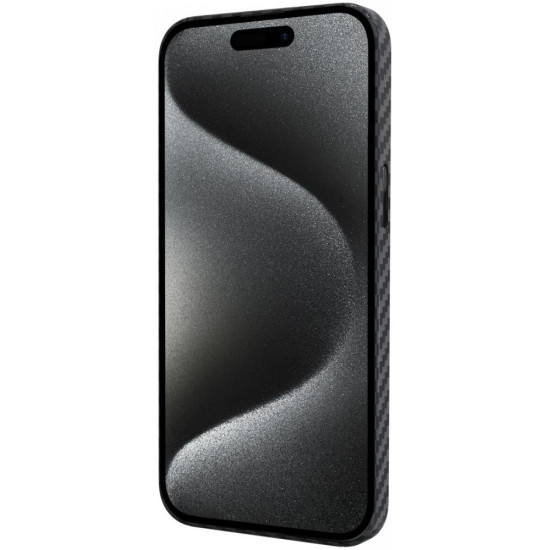 Θήκη Apple iPhone 15 Pro Max - Nekit Fiber - Σκληρή Aramid Fiber με MagSafe - 1mm - 1500D Kevlar - Black (8719246451898)