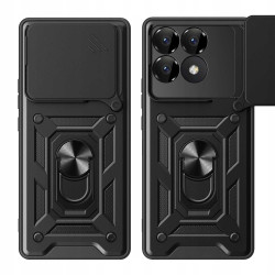 Ανθεκτική Θήκη με Κάλυμμα για την Κάμερα & Μεταλλικό Ring Holder - Xiaomi Poco F6 Pro - Spacecase Camring - Black (5905719110680)