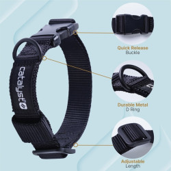Catalyst Dog Collar for Total Protection Clip-It Case - Ρυθμιζόμενο Κολάρο Κατοικιδίων για Αδιάβροχη Θήκη Apple AirTag 2 / 1 Total Protection Clip-It της Catalyst - S - 28-38 cm - Black (CATPCBLKS)