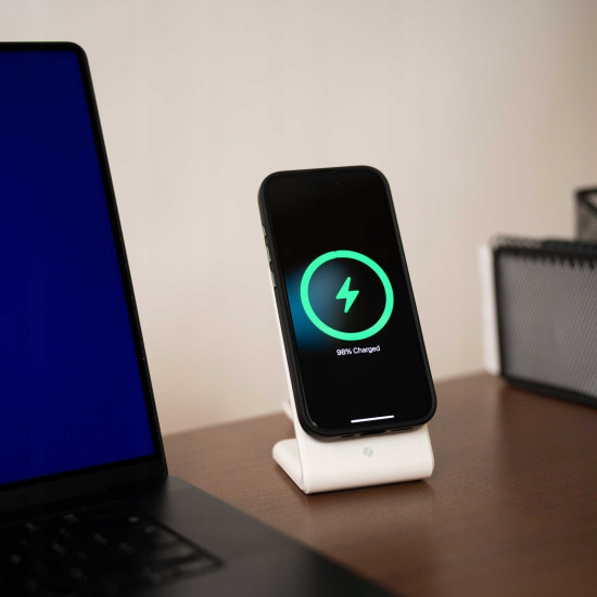 Spacecase WM2W Wireless Desktop Charger MagCharger - Βάση Ασύρματης Φόρτισης MagSafe για iPhone 16 / 15 / 14 / 13 / 12 - 15W - White (5905719110321)