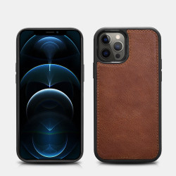 iCarer Crazy Horse Real Leather Detachable 2 in 1 Wallet - Δερμάτινη Θήκη / Πορτοφόλι με RFID - Apple iPhone 12 / 12 Pro - Coffee (WMI1207-CO)