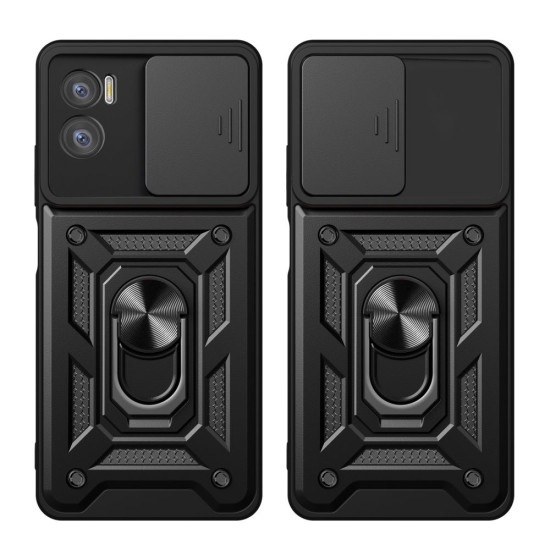 Θήκη Motorola Moto E22 / E22i Techsuit CamShield Ανθεκτική με Κάλυμμα για την Κάμερα & Μεταλλικό Ring Holder - Black (5949419070622)