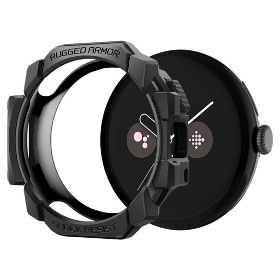Spigen Rugged Armor - Ανθεκτική Θήκη Σιλικόνης - Google Pixel Watch 3 / 2 / 1 41mm - Matte Black (ACS07555)