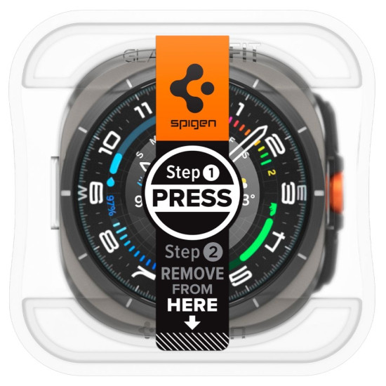 Αντιχαρακτικό Γυαλί Οθόνης - Samsung Galaxy Watch Ultra 2025 / 2024 47mm - Spigen Tempered Glass GLAS.tR EZ Fit - 2 Τεμάχια - Clear (AGL08349)