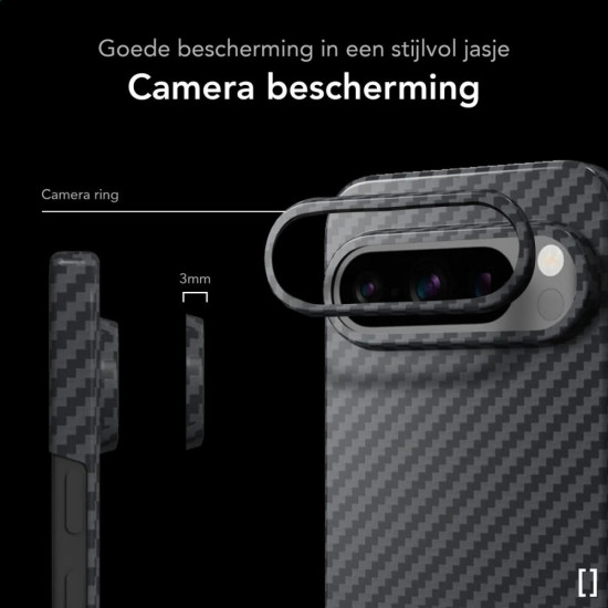 Θήκη Google Pixel 9 / 9 Pro - Nekit Fiber Σκληρή με MagSafe Aramid Fiber - 1mm - 1500D Kevlar - Black (8719246451997)