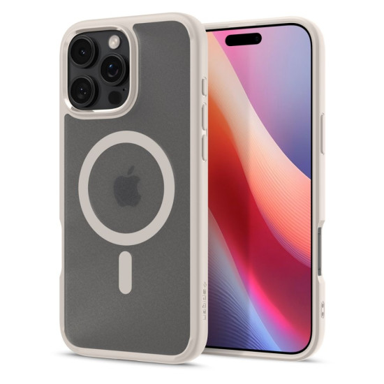 Θήκη Apple iPhone 16 Pro - Spigen Ultra Hybrid MagFit με MagSafe - Frost Natural Titanium (ACS08138)