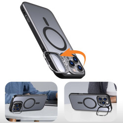Θήκη Apple iPhone 16 Pro - Tech-Protect MagStand Σκληρή Ημιδιάφανη με MagSafe & KickStand - Matte Black (5906302311323)