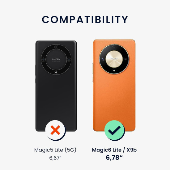 Θήκη Honor Magic6 Lite / X9b - KWmobile TPU Case with Camera Lens Protector Σιλικόνης με Πλαίσιο Κάμερας - Black Matte (KWM000020LG001C)