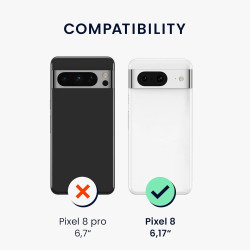 Θήκη Google Pixel 8 - KWmobile Crystal TPU Necklace Διάφανη Σιλικόνης με Λουράκι Λαιμού - Transparent / Black (61863.01)