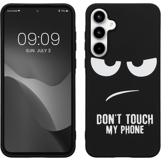 Θήκη Samsung Galaxy A55 - KWmobile TPU Case Σιλικόνης - Don't Touch My Phone / White / Black (KWM000021QD001C)