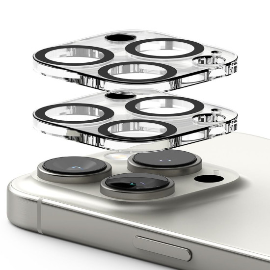 Αντιχαρακτικό Γυαλί Προστασίας Apple iPhone 16 Pro / 16 Pro Max - Ringke Camera Protector Full Cover Glass για Φακό Κάμερας - 2 Τεμάχια - Clear (8809961789731)
