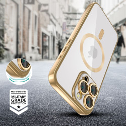 Θήκη Apple iPhone 16 Pro - Tech-Protect MagFlex Διάφανη Σιλικόνης με MagSafe - Shiny Gold (5906302311408)
