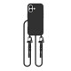 Θήκη Apple iPhone 16 - Tech-Protect MagNecklace Σιλικόνης με MagSafe & Αποσπώμενο Λουράκι Λαιμού - Black (5906302311903)