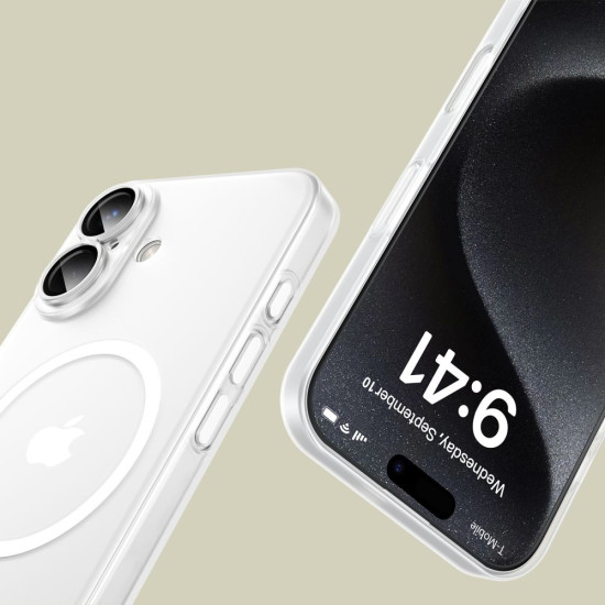 Θήκη Apple iPhone 16 - Tech-Protect MagSlim Σκληρή Ημιδιάφανη με MagSafe & Πλαίσιο Κάμερας - Matte / White (5906302311262)
