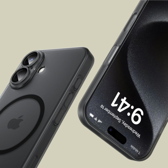 Θήκη Apple iPhone 16 - Tech-Protect MagSlim Σκληρή Ημιδιάφανη με MagSafe - Matte / Black (5906302311224)