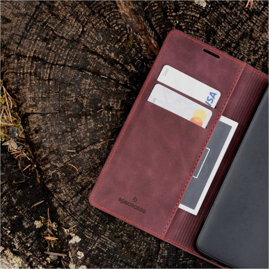 Θήκη Apple iPhone 16 Pro - Spacecase Wallet Πορτοφόλι - Red (5905719111434)