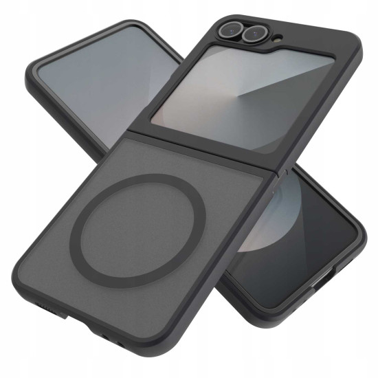 Θήκη Samsung Galaxy Z Flip6 - Spacecase Hybrid MagSafe Σκληρή Ημιδιάφανη με MagSafe - Black (5905719110864)