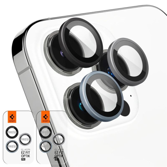 Αντιχαρακτικό Γυαλί Προστασίας Apple iPhone 16 Pro / 16 Pro Max / 15 Pro / 15 Pro Max / 14 Pro / 14 Pro Max - Spigen GLAS.tR EZ Fit OPTIK Pro Camera Lens Protector για Φακό Κάμερας - 2 Τεμάχια - Zero One (AGL06159)