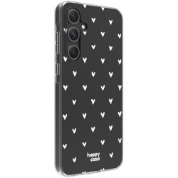 Θήκη Samsung Galaxy A55 - HappyCase Διάφανη Σιλικόνης - Hearts Print (8719246449697)
