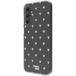 Θήκη Samsung Galaxy A15 - HappyCase Διάφανη Σιλικόνης - Hearts Print (8719246446504)