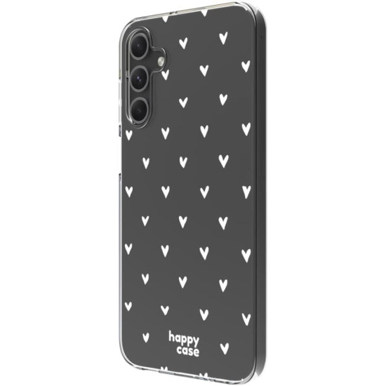 Θήκη Samsung Galaxy A15 - HappyCase Διάφανη Σιλικόνης - Hearts Print (8719246446504)
