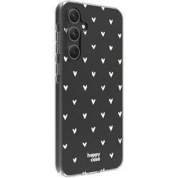 Θήκη Samsung Galaxy A35 - HappyCase Διάφανη Σιλικόνης - Hearts Print (8719246449826)