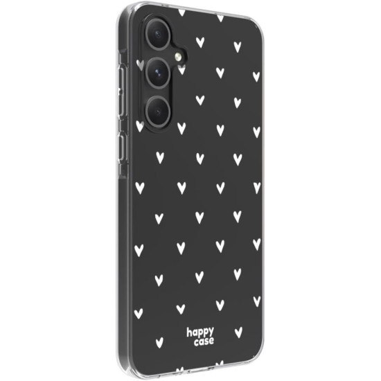 Θήκη Samsung Galaxy A35 - HappyCase Διάφανη Σιλικόνης - Hearts Print (8719246449826)