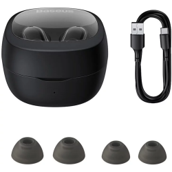 Bluetooth Ακουστικά Baseus True Wireless Earbuds Bowie WM02 OS Ασύρματα με Θήκη Φόρτισης - Black (NGTW370201)
