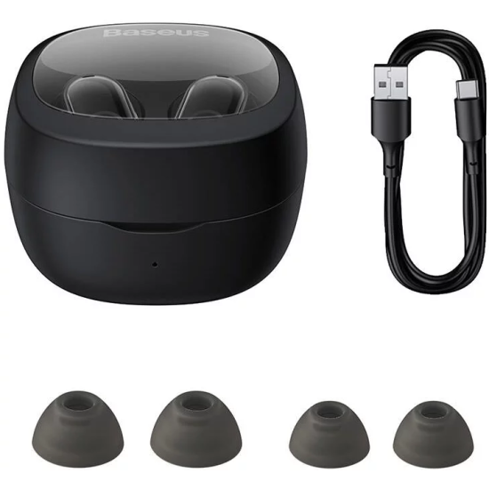 Bluetooth Ακουστικά Baseus True Wireless Earbuds Bowie WM02 OS Ασύρματα με Θήκη Φόρτισης - Black (NGTW370201)