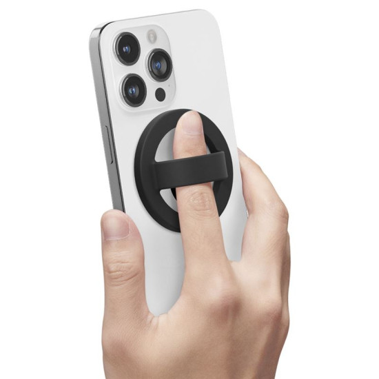Caseology Nano Pop Silicone MagSafe Holder - Μαγνητικό MagSafe Στήριγμα Δακτύλου / Finger Grip / Holder Σιλικόνης για iPhone - Black Sesame (AFA07060)