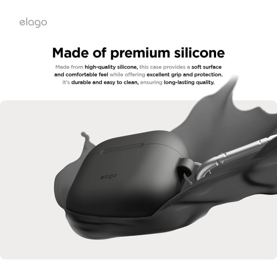 Θήκη Apple AirPods 4th Gen - Elago Silicone Hang Case Σιλικόνης - Black (EAP4SC-HANG-BK)
