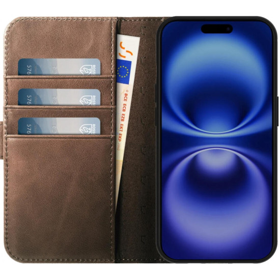 Θήκη Apple iPhone 16 Pro Max - Rosso Elite Δερμάτινο Πορτοφόλι με MagSafe - Brown (8719246454134)