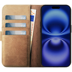 Θήκη Apple iPhone 16 Pro Max - Rosso Elite Δερμάτινο Πορτοφόλι με MagSafe - Light Brown (8719246454127)