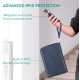 Navaris PU Family Passport Holder - Αντικλεπτικό Ταξιδιωτικό Πορτοφόλι με RFID για Κάρτες / Διαβατήριο / Κλειδί με Αποσπώμενο Λουράκι Χειρός - Navy (NAV0000202R002C)